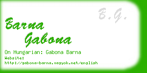 barna gabona business card